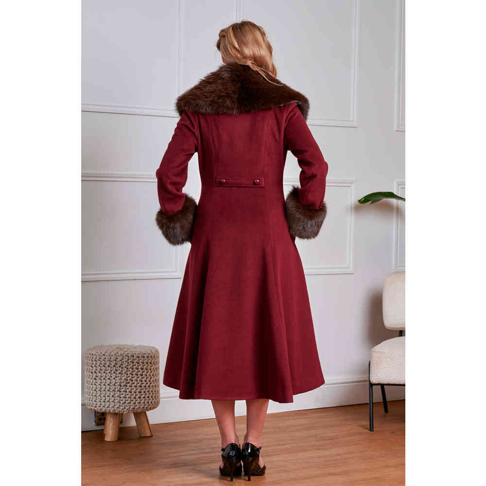 Banned - Martha Fur Winterjas - Bordeaux rood